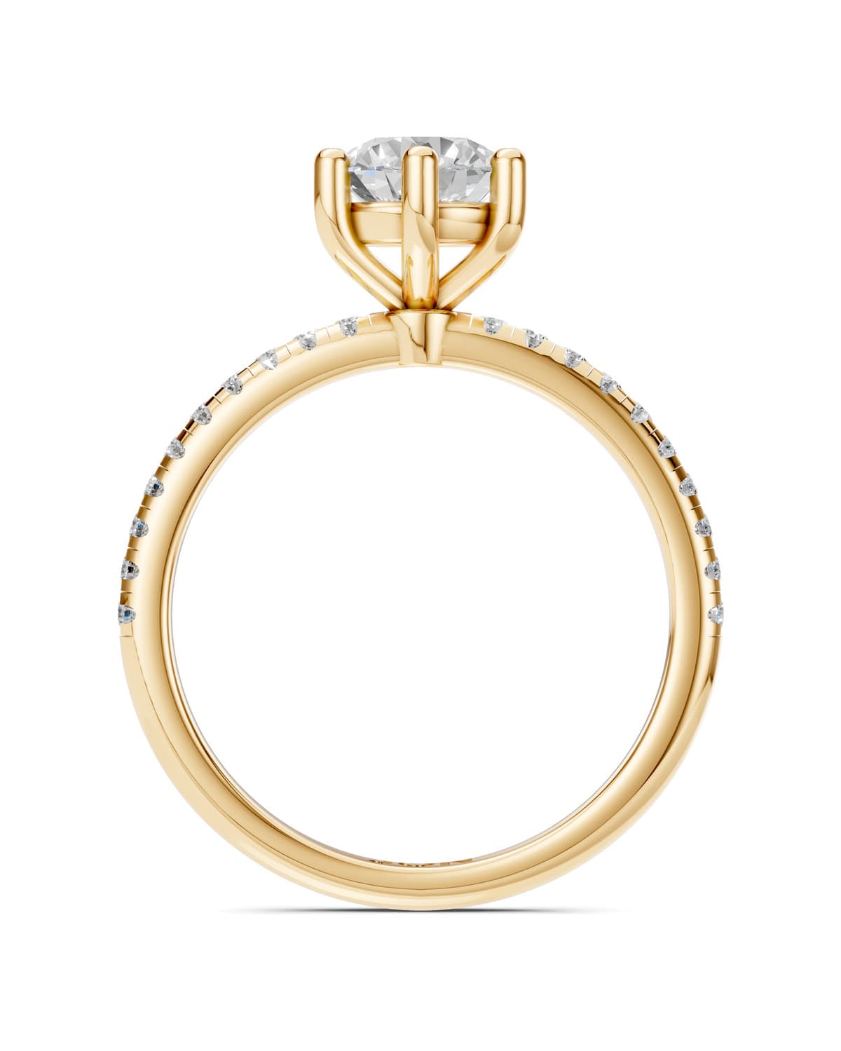 Round Brilliant Solitaire, Pavé — J0005 (4)