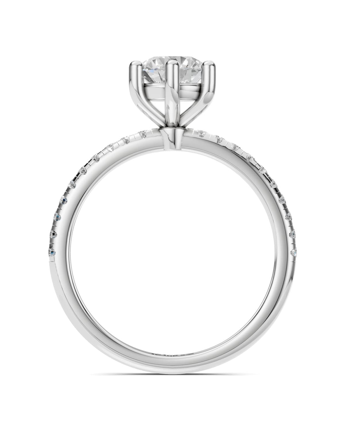 Round Brilliant Solitaire, Pavé — J0005 (5)