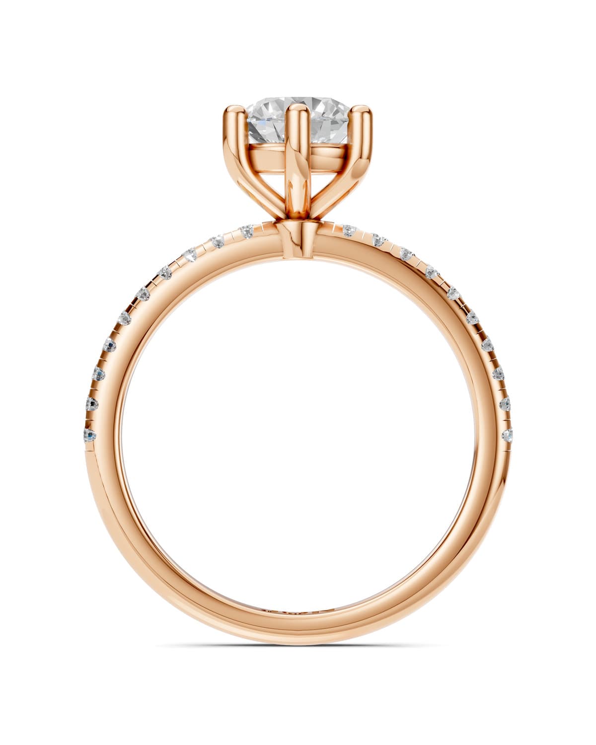 Round Brilliant Solitaire, Pavé — J0005 (6)