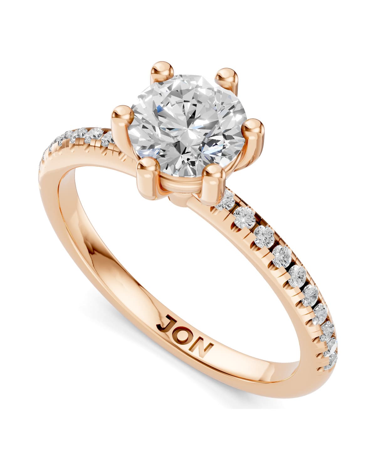 Round Brilliant Solitaire, Pavé — J0005 (7)