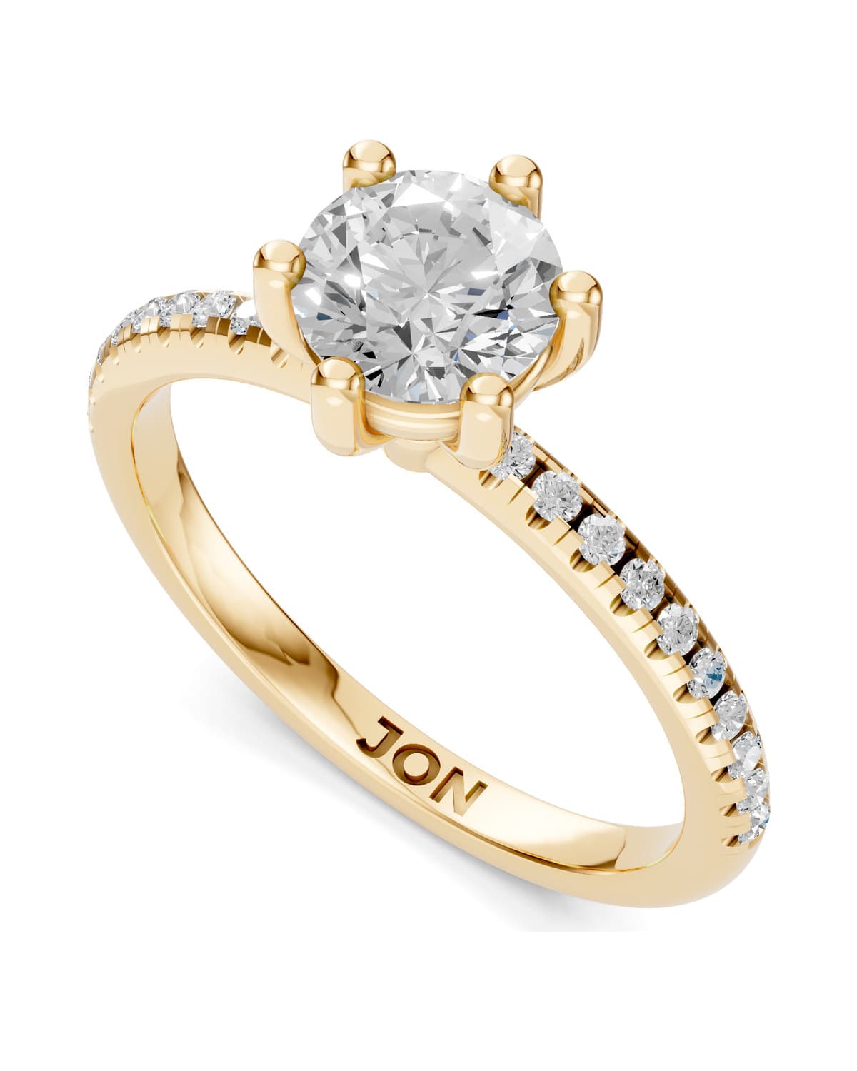 Round Brilliant Solitaire, Pavé — J0005 (8)