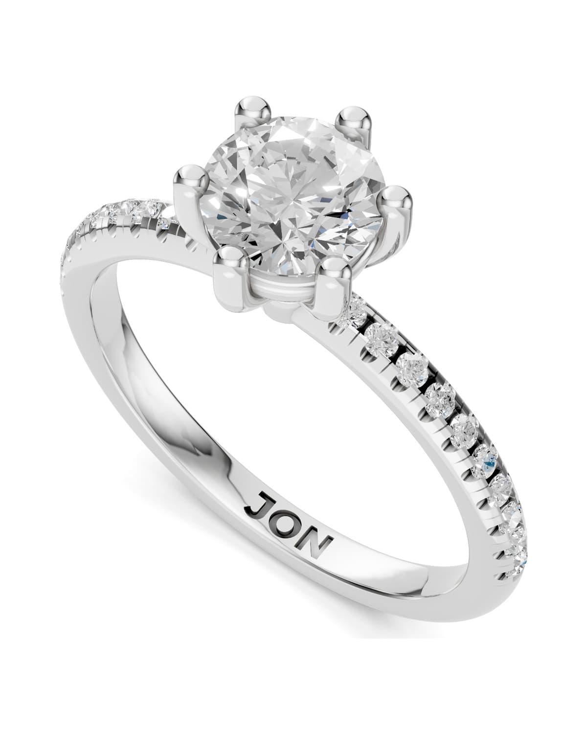 Round Brilliant Solitaire, Pavé — J0005 (9)