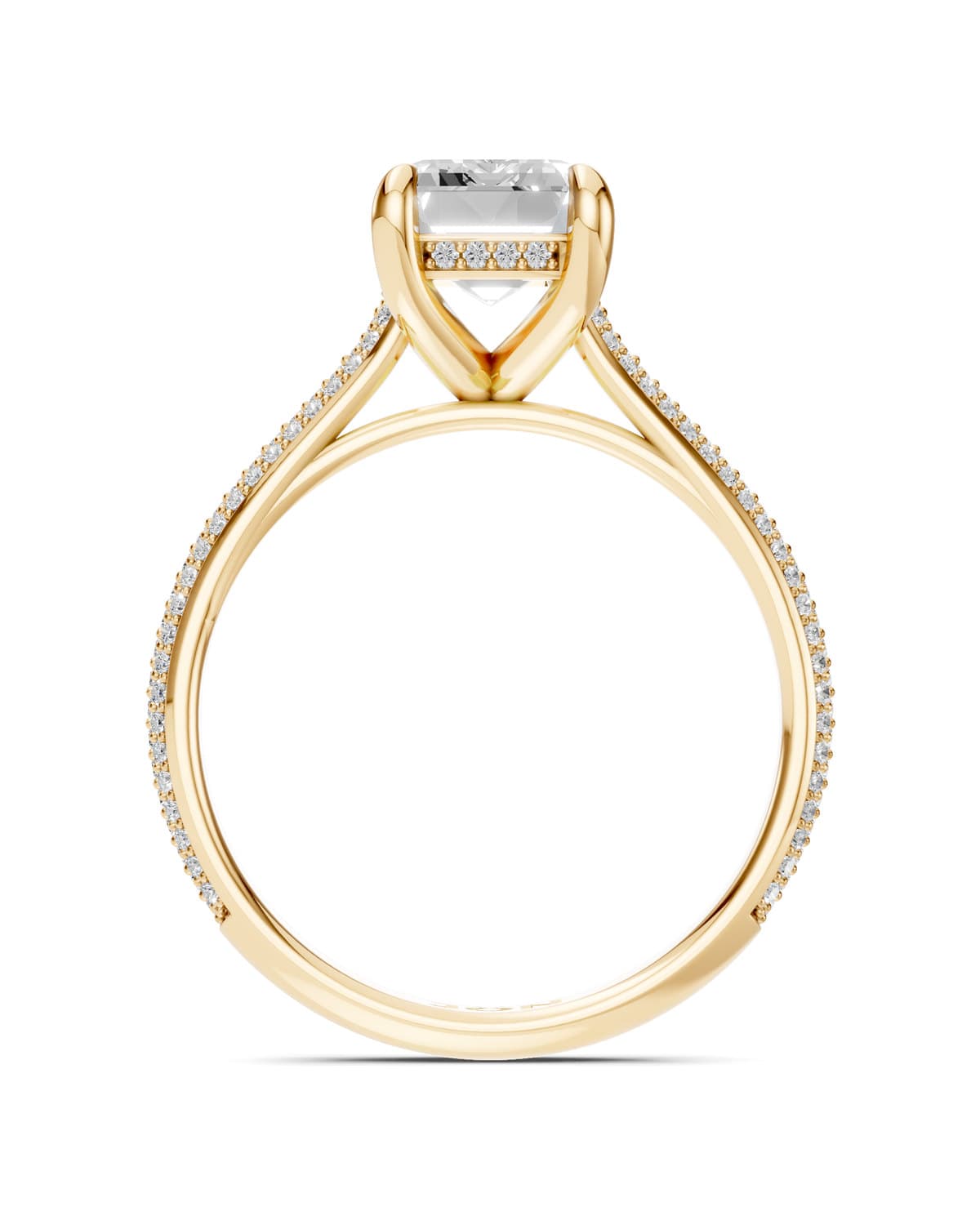 Emerald-Cut Solitaire, Pavé — J0012 (5)