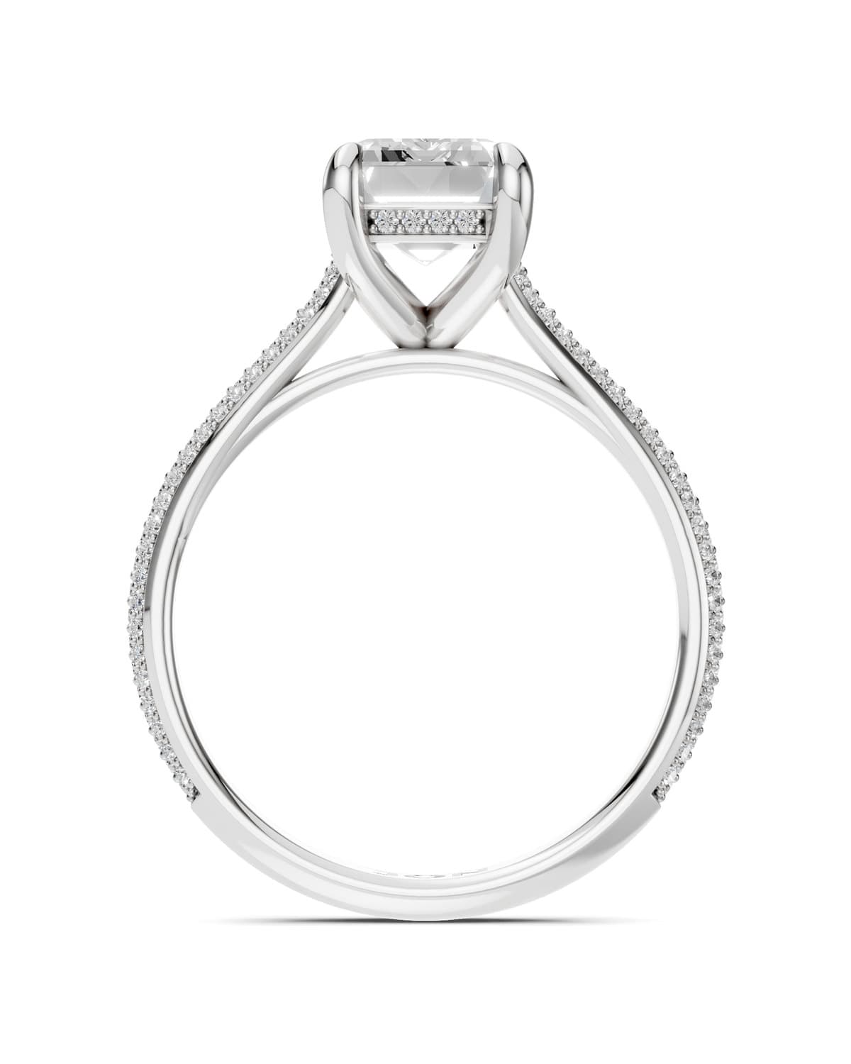 Emerald-Cut Solitaire, Pavé — J0012 (6)