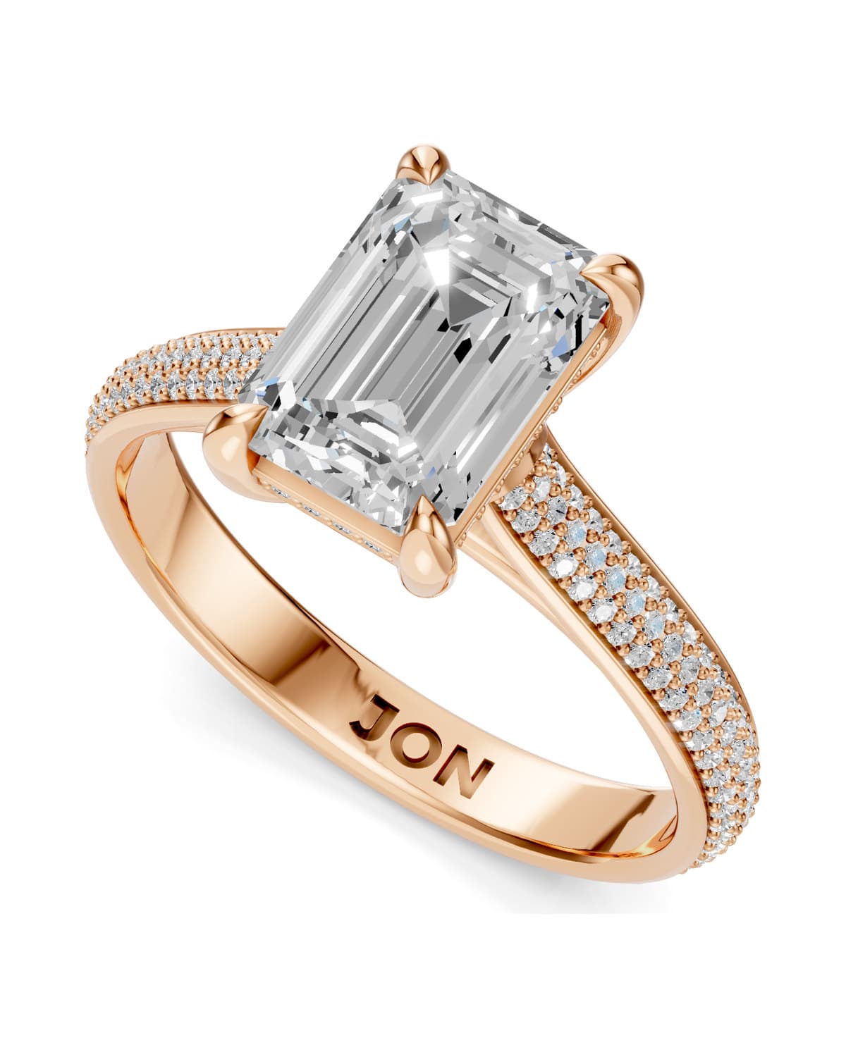 Emerald-Cut Solitaire, Pavé — J0012 (9)