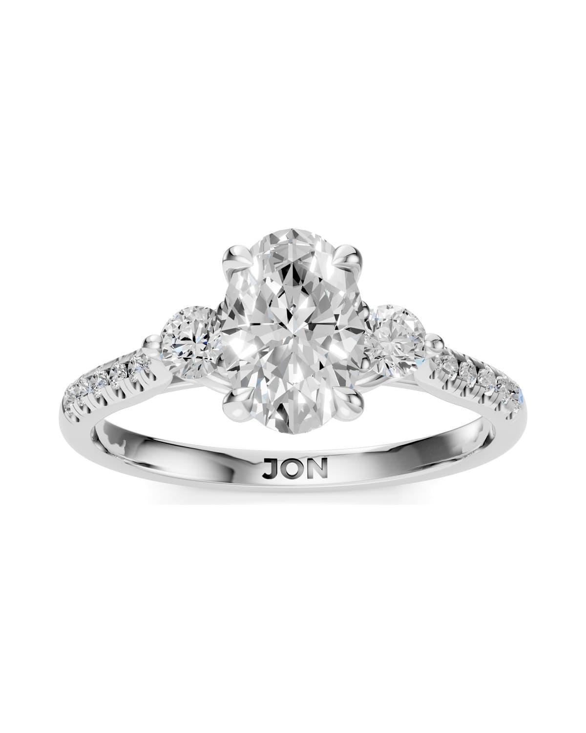 Oval Three-Stone — J0017 (view 1)