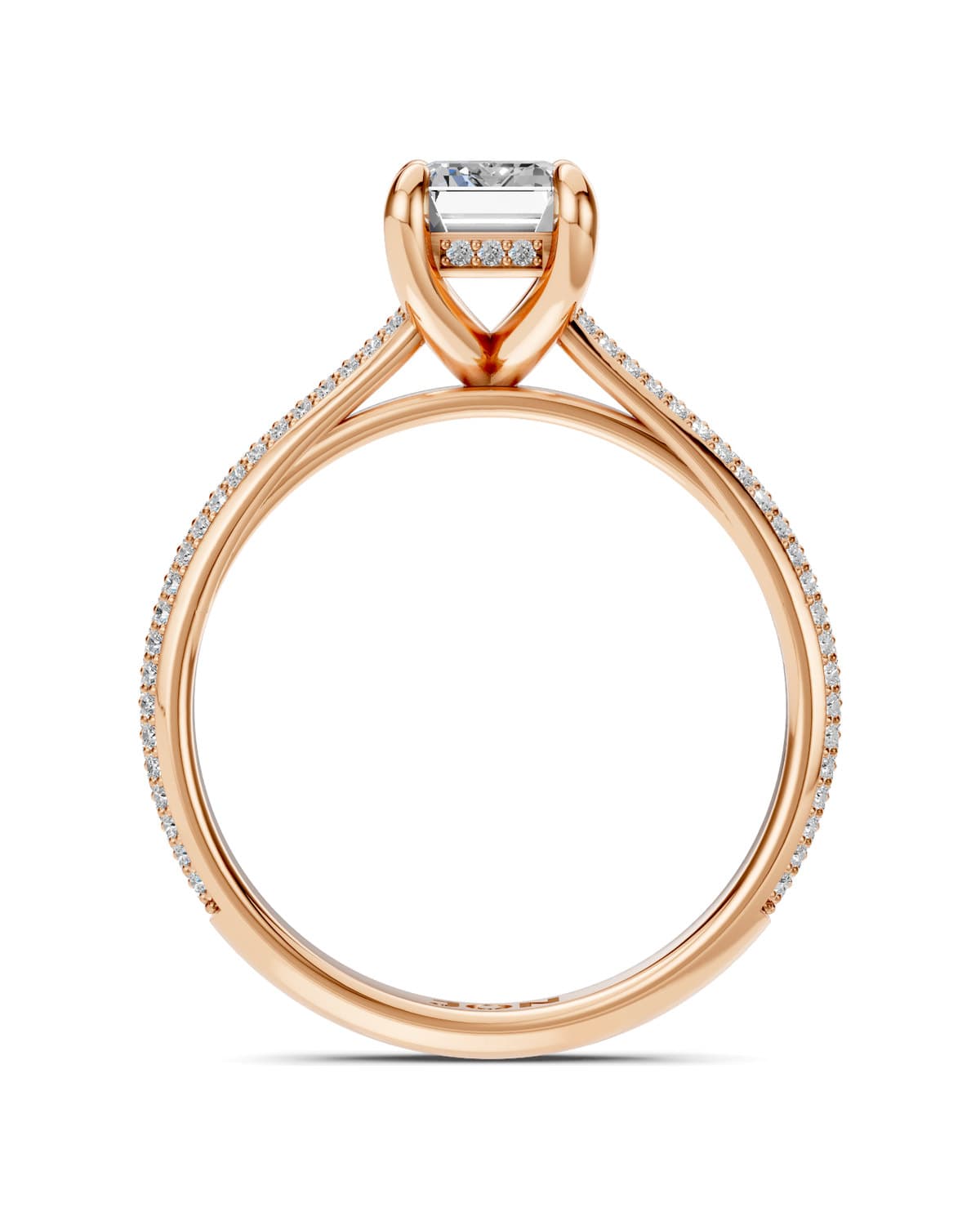 Emerald-Cut Solitaire, Pavé — J0027 (4)