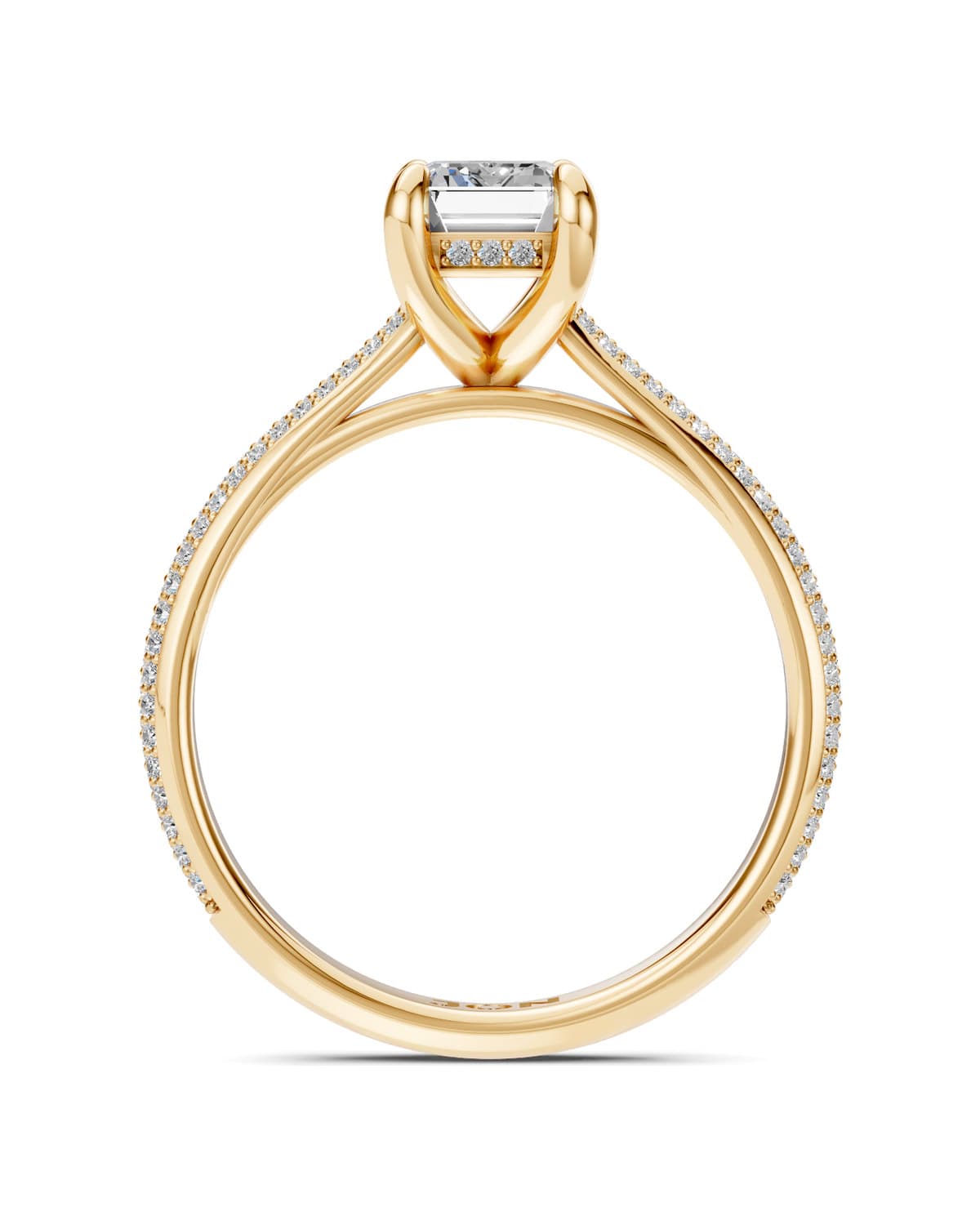 Emerald-Cut Solitaire, Pavé — J0027 (5)