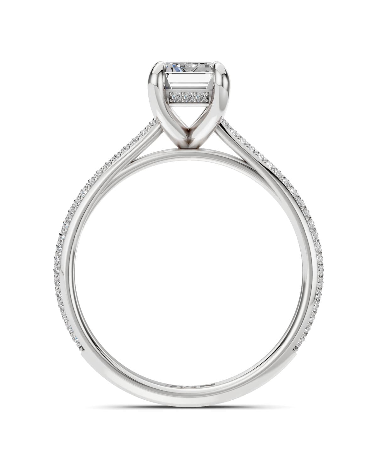 Emerald-Cut Solitaire, Pavé — J0027 (6)