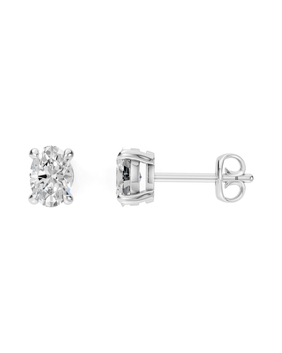 Oval Diamond Studs — J0029 (view 1)