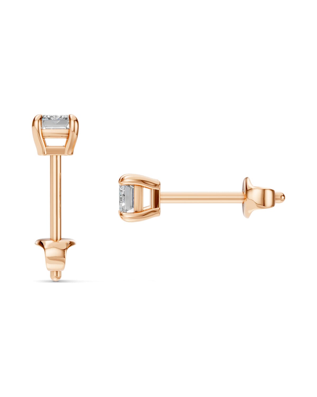 Emerald-Cut Diamond Studs — J0030 (4)