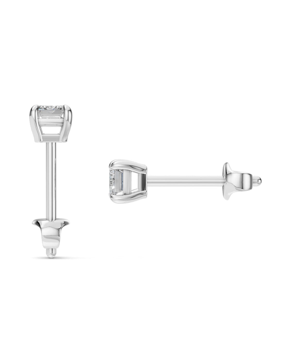 Emerald-Cut Diamond Studs — J0030 (6)