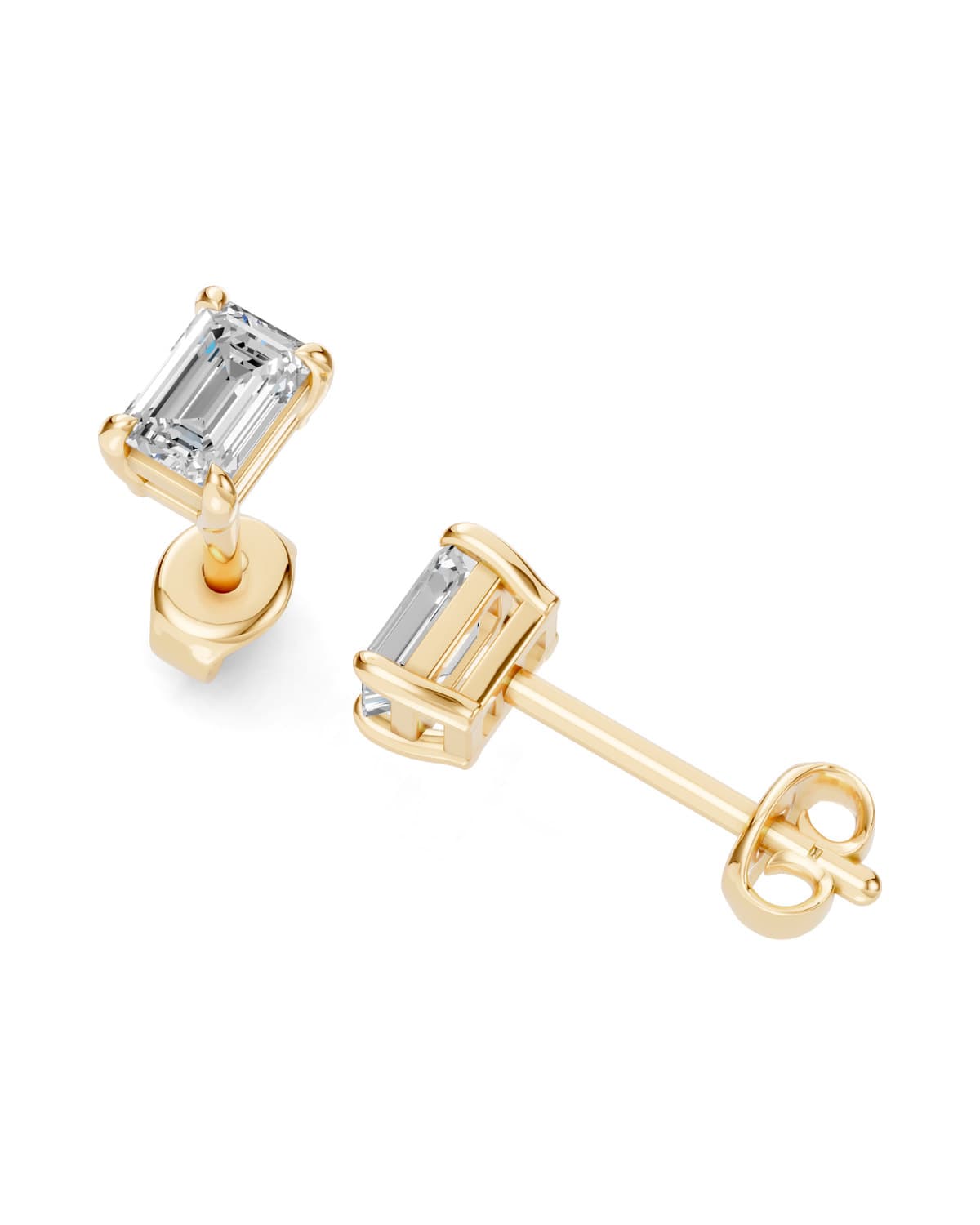 Emerald-Cut Diamond Studs — J0030 (8)