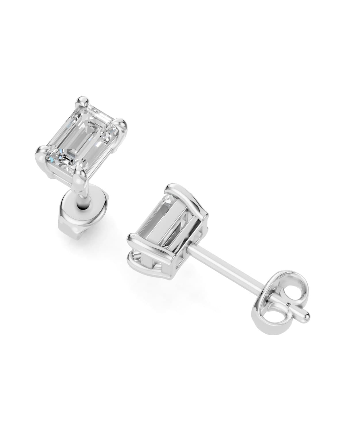 Emerald-Cut Diamond Studs — J0031 (7)