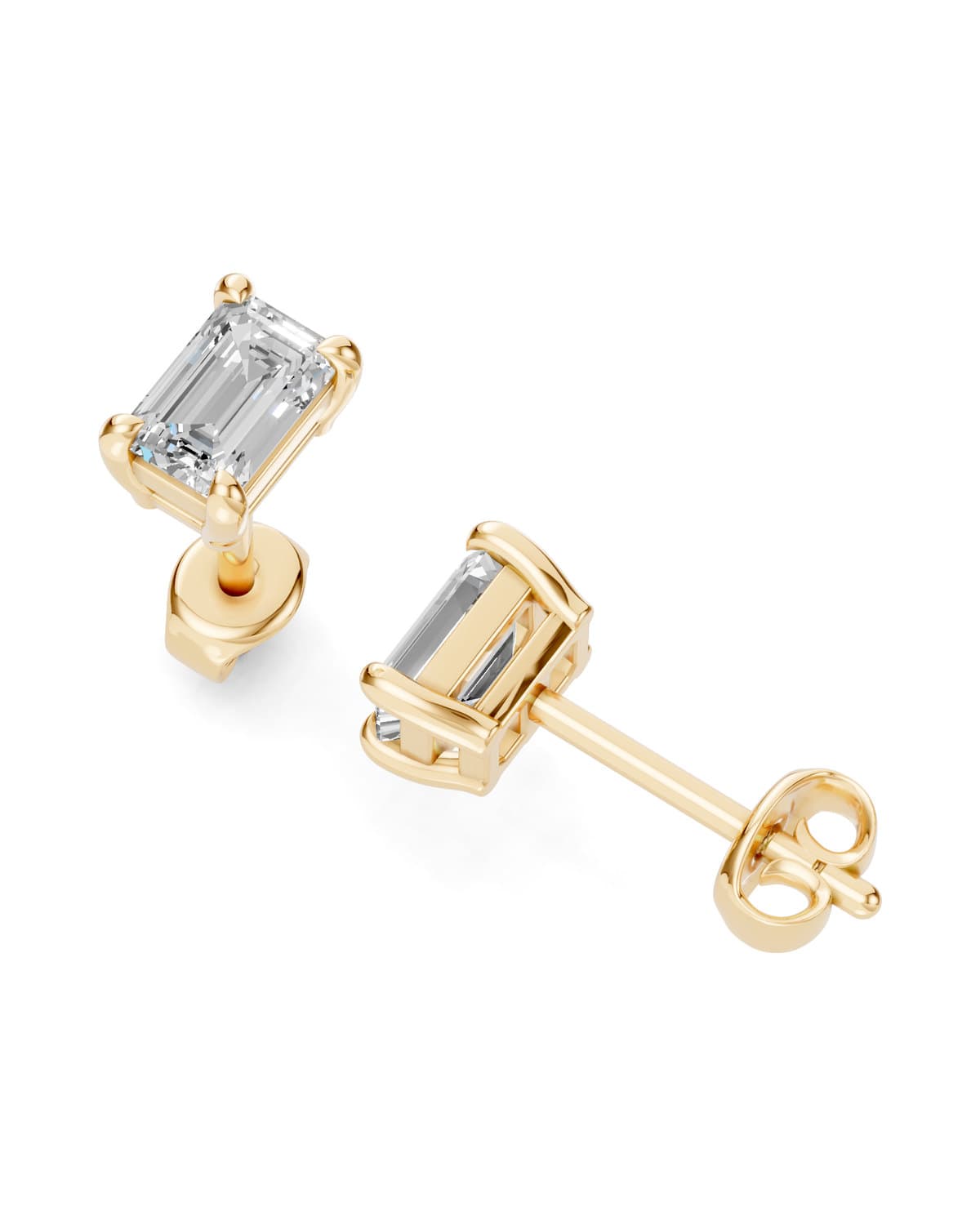 Emerald-Cut Diamond Studs — J0031 (8)