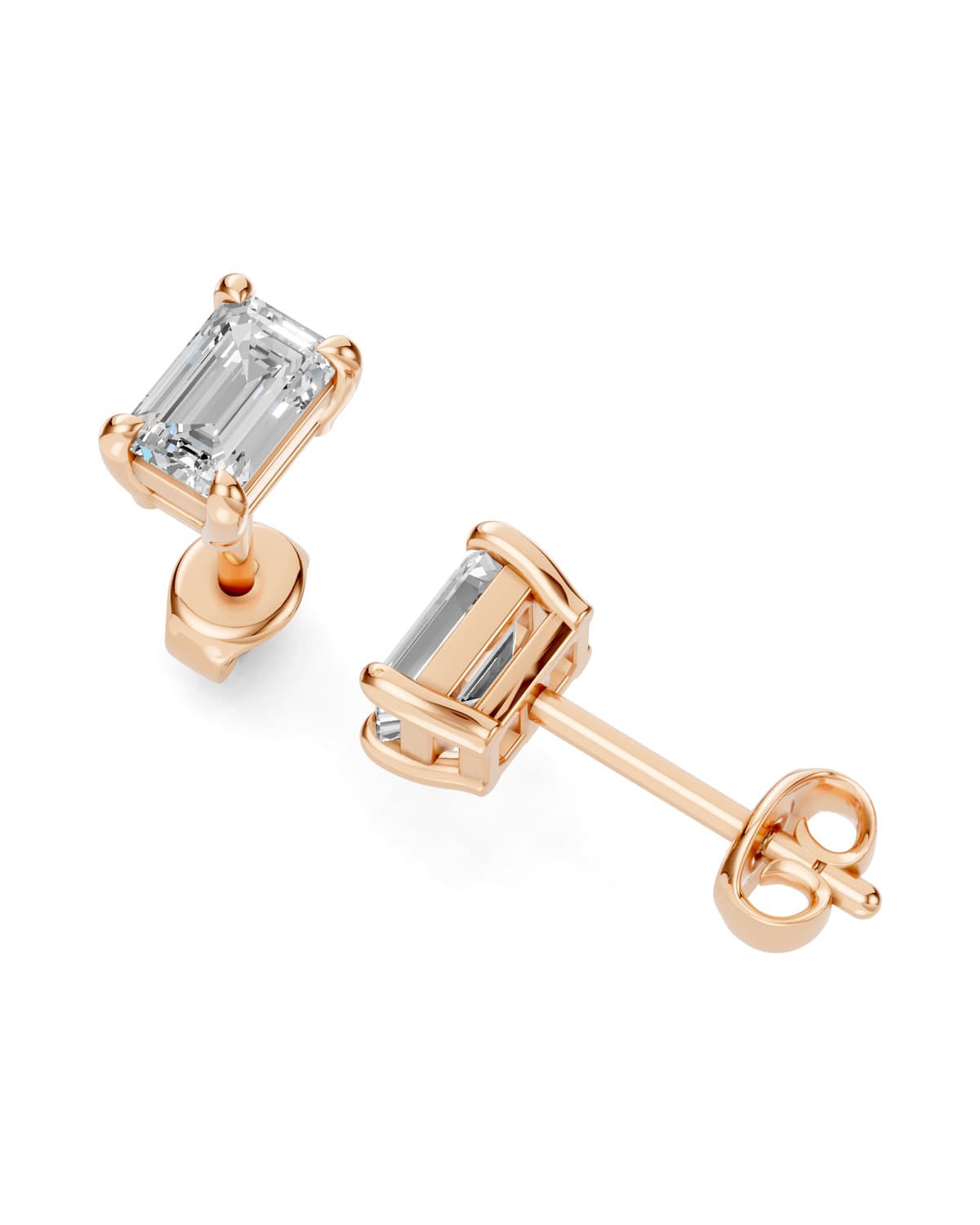 Emerald-Cut Diamond Studs — J0031 (9)