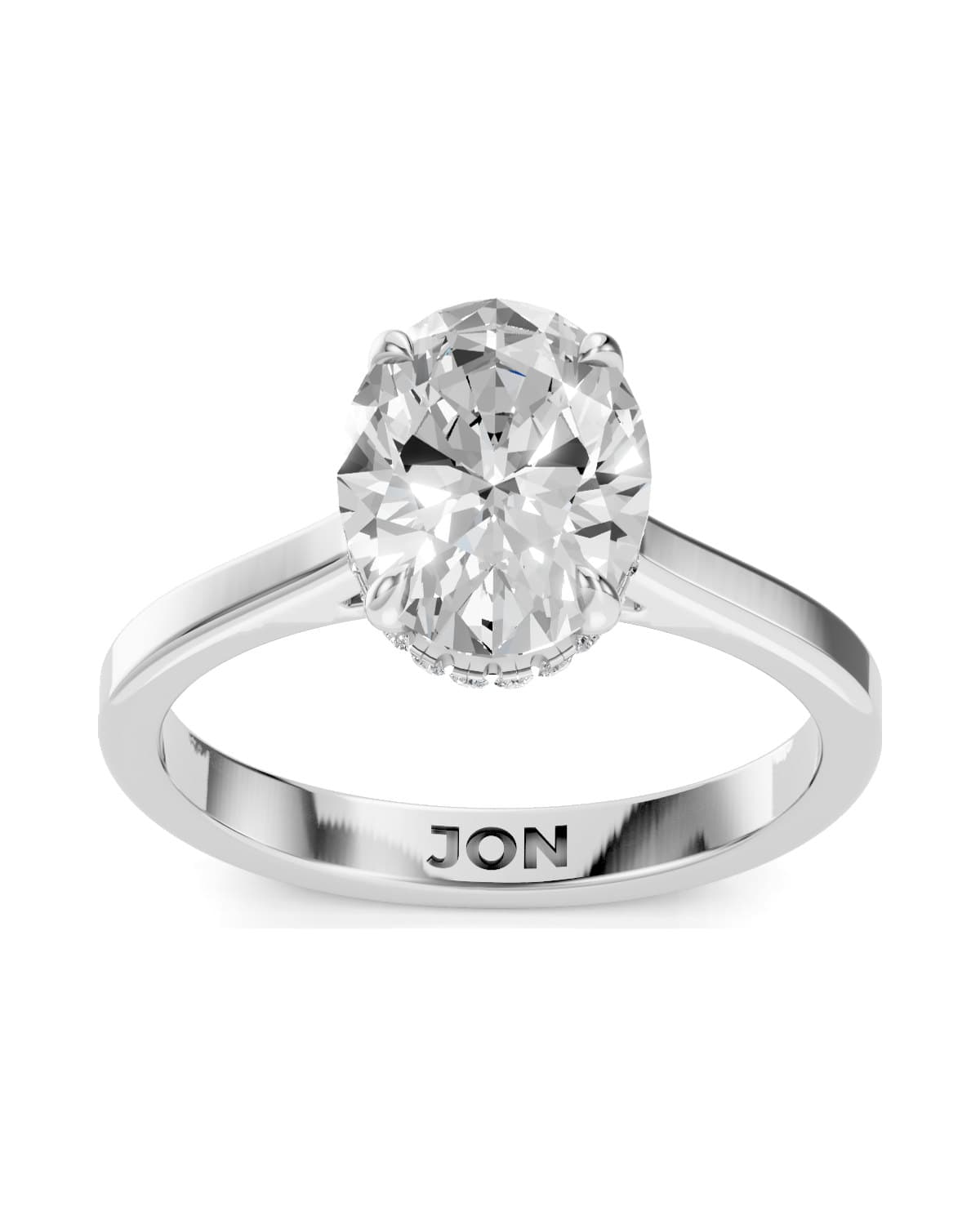 Oval Solitaire — J0033 (view 1)